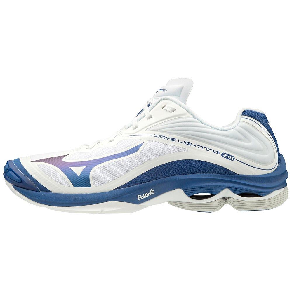 Mizuno Men's Volleyball Shoes Wave Lightning Z6 White/Blue - TFBEZAD-35